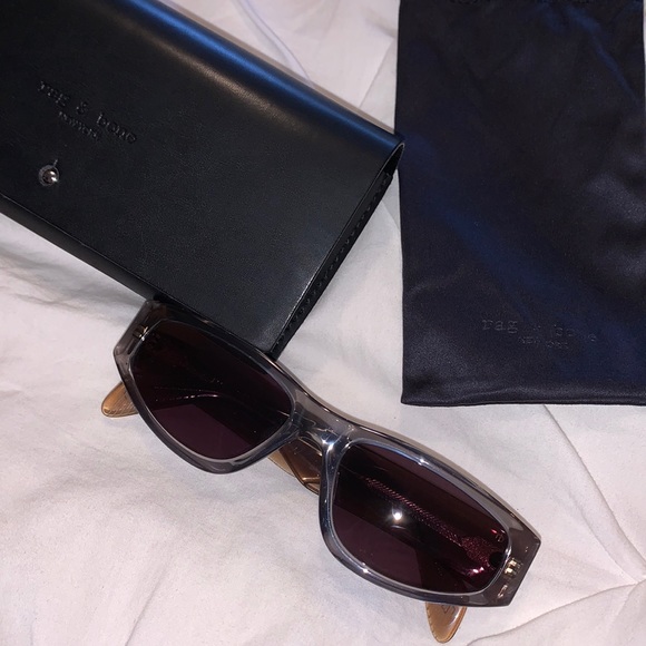 Rag & Bone Unisex Full Frame Clear/Gray Sunglasses - Picture 4 of 5